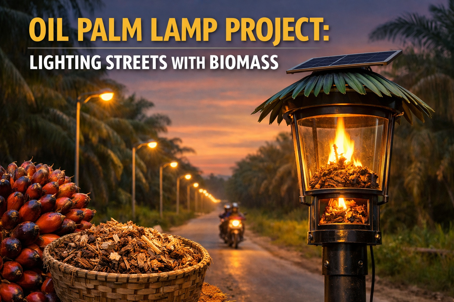 oil palm lamp project street lamp oil palm